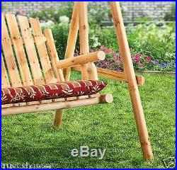 Log Swing Yard Patio Porch Garden Wooden Bench Deck Chair Outdoor Furniture