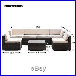 MAGIC UNION Patio Rattan Wicker Outdoor Furniture Sectional 7-Piece Sofa Set