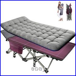 MOPHOTO Camping Cot Adults Reclining Folding Chaise with Mat Lounge Chair Cots