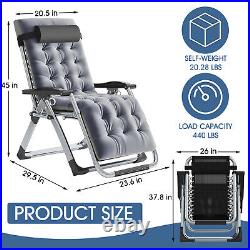 MOPHOTO Folding Recliner Zero Gravity Chair Set of 2 WithCup Holder+Headrest+Mat