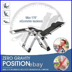 MOPHOTO Folding Recliner Zero Gravity Chair Set of 2 WithCup Holder+Headrest+Mat