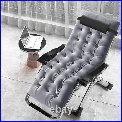 MOPHOTO Folding Recliner Zero Gravity Chair Set of 2 WithCup Holder+Headrest+Mat