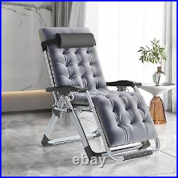 MOPHOTO Folding Recliner Zero Gravity Chair Set of 2 WithCup Holder+Headrest+Mat