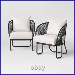 Mackworth 2pk Rope Patio Club Chairs, Outdoor Furniture Black Threshold
