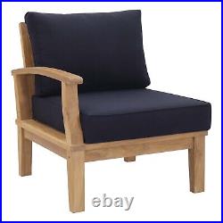 Marina8 Piece Outdoor Patio Teak Set in Natural Navy