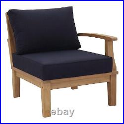 Marina8 Piece Outdoor Patio Teak Set in Natural Navy