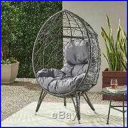 Maylee Outdoor Wicker Teardrop Chair with Cushion