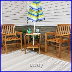 Meranti Wood 3-Piece Patio Conversation Set with 2 Chairs by Sunnydaze