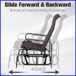 Mesh Glider Swing Chair Rocking Seat Garden Yard Porch Brown