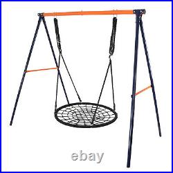 Metal A-Frame Lawn Swing Frame Fun Play + 40 Large Kids Web Swing Safe PE Rope