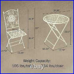 Metal Folding Bistro Table Chair Set Outdoor Seating Patio Garden Antiqued