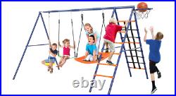 Metal Playground Swing Set Outdoor Yard Kids Backyard Play Swingset Max 440Lbs