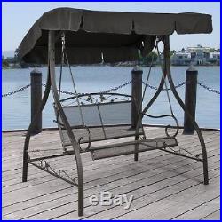 Metal Porch Swing Outdoor Patio Furniture Backyard Canopy Garden Seat Hammock