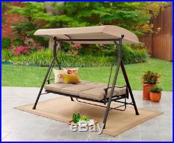 Metal Swing Bed Canopy Porch Outdoor Patio Rocker Furniture Garden Cushioned USA