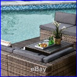 Modern Outdoor Rattan Patio Chair Set for Backyards, BBQs, Decks, & Patios, Grey