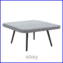 Modway Endeavor Outdoor Patio Wicker Rattan Square Coffee Table in Gray