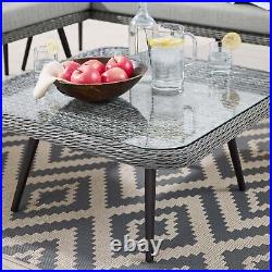 Modway Endeavor Outdoor Patio Wicker Rattan Square Coffee Table in Gray