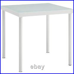 Modway Harmony Outdoor Patio Aluminum with Tempered Glass, Side Table, White
