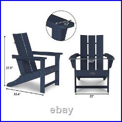 Mondawe Weather Resistant Adirondack Fire Pit Chairs for Pool, Deck, Backyard