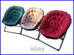 Moon Folding Chair Portable Couch Lazy Chair Soft Cloth Cushion Warm Seat