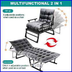 NAIZEA Outdoor Padded Lawn Recliner Zero Gravity Chair Folding Chaise Chairs&Mat