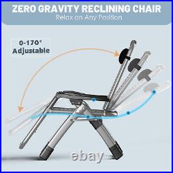 NAIZEA Zero Gravity Chair Folding Reclining Chaise With Pillow+Mat+Arm Cushion