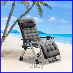 NAIZEA Zero Gravity Chair Oversized Lawn Chairs Folding Reclining Lounge Chair