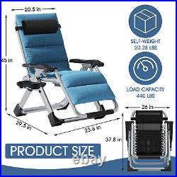 NAIZEA Zero Gravity Chair, Premium Lawn Recliner Folding Chaise Lounge & Cushion