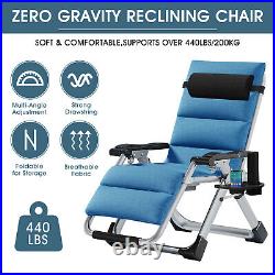 NAIZEA Zero Gravity Chair, Premium Lawn Recliner Folding Chaise Lounge & Cushion