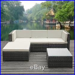 NEW 5PC Outdoor Patio Furniture Rattan Wicker Sectional Sofa Couch Set J5I2