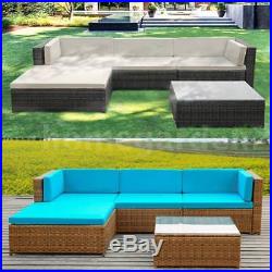 NEW 5x Outdoor Patio Furniture Sectional Rattan Wicker Sofa Chair Couch Set L9V6