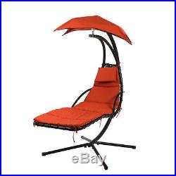 NEW Hanging Chaise Lounger Chair Arc Stand Air Porch Swing Hammock Chair Canopy