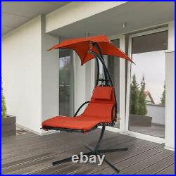 NEW Hanging Chaise Lounger Chair Arc Stand Air Porch Swing Hammock Chair Canopy
