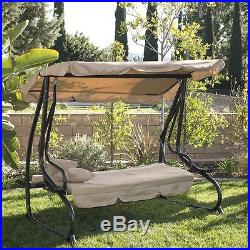 NEW! Outdoor Swing 3 Person Seat Patio Hammock Furniture Bench Yard WithCanopy US