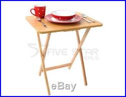 Natural Wood Folding Snack Table Garden Party Foldable Food Table Desk