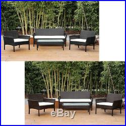 New 4Pcs Patio Sofa End Table Outdoor Furniture Garden Rattan Sectional Set Home