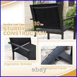 New 4 Pieces Patio Furniture Outdoor Patio Furniture Set Bistro Set, Black