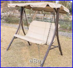 New Beige Outdoor Patio Swing Canopy Awning Hammock Chair Backyard Furniture