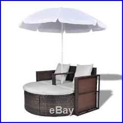 New Cushioned Rattan Patio Set Outdoor Furniture Garden Backgard Lounge Parasol