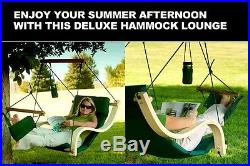 New Deluxe Hammock Air Chair Green Padded Hanging Chair Lounge Outdoor Patio