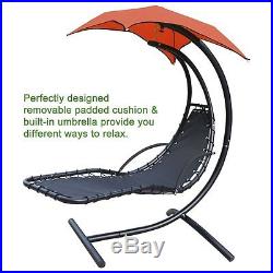 New Hanging Chaise Lounger Chair Air Arc Stand Swing Hammock Canopy Steel Porch