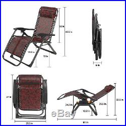 New HeavyDuty Extra Wide Zero Gravity Chair Folding Recliner Lounge Patio Holder