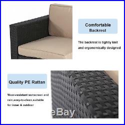 New Outdoor Patio Furniture 5pc Rattan Wicker Sofa Conversation Garden Sets