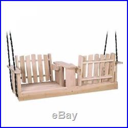 New Outdoor Porch Yard Deck Patio Garden Reversible Wooden Wood Swing Chair Seat