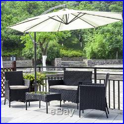New Patio Wicker Furniture Outdoor 4pc Rattan Sofa Garden Conversation Set