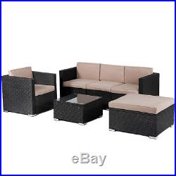 New Patio Wicker Furniture Sets, 6pc Rattan Sofa Conversation Set With Cushions