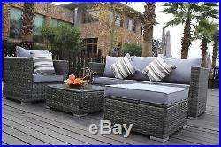New Rattan Garden Furniture Sofa Table Chairs Grey Patio Conservatory Sofa Set