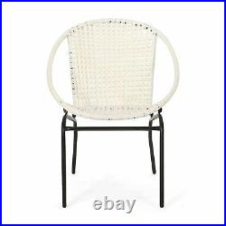 Norma Outdoor Modern Faux Rattan Club Chair (Set of 2)