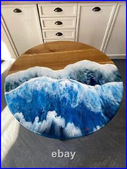 OCEAN EPOXY RESIN TABLE Custom TO Made Adorable River Table Top Round Table Top