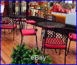 OUTDOOR TABLE CHAIR PATIO SETTING MARBLE Metal Garden Balcony Cafe Black Square